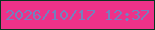 文字の大きさ：5、枠の色：05361f、背景の色：ed3289、文字の色：7382bf 無料ブログパーツのブログ時計