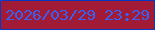 文字の大きさ：4、枠の色：0538c5、背景の色：a11b37、文字の色：3960f1 無料ブログパーツのブログ時計