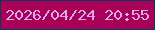 文字の大きさ：4、枠の色：053a64、背景の色：aa0158、文字の色：e1a7f1 無料ブログパーツのブログ時計