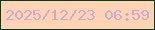 文字の大きさ：1、枠の色：053d23、背景の色：ffd3b3、文字の色：cca9cf 無料ブログパーツのブログ時計