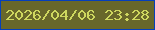 文字の大きさ：1、枠の色：053fbb、背景の色：68672a、文字の色：ced75f 無料ブログパーツのブログ時計