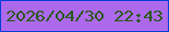 文字の大きさ：3、枠の色：053fd6、背景の色：ac69ec、文字の色：275916 無料ブログパーツのブログ時計