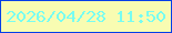 文字の大きさ：5、枠の色：053fe8、背景の色：f8fcb2、文字の色：78fcf1 無料ブログパーツのブログ時計