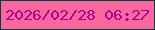 文字の大きさ：2、枠の色：054040、背景の色：fa669e、文字の色：a00a8a 無料ブログパーツのブログ時計