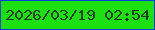 文字の大きさ：4、枠の色：0540db、背景の色：1ce011、文字の色：1a3f13 無料ブログパーツのブログ時計