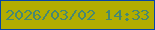 文字の大きさ：3、枠の色：0545a8、背景の色：b2ad00、文字の色：478871 無料ブログパーツのブログ時計