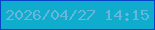 文字の大きさ：2、枠の色：0545c5、背景の色：0faccd、文字の色：67b6db 無料ブログパーツのブログ時計