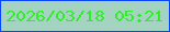 文字の大きさ：4、枠の色：0546fb、背景の色：a4d3c1、文字の色：30ee26 無料ブログパーツのブログ時計