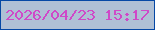 文字の大きさ：2、枠の色：0548a5、背景の色：afc0d5、文字の色：cf49c8 無料ブログパーツのブログ時計