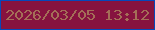 文字の大きさ：4、枠の色：0548ba、背景の色：86133f、文字の色：a46e57 無料ブログパーツのブログ時計