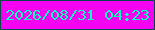 文字の大きさ：5、枠の色：05494b、背景の色：f502f3、文字の色：06fdc4 無料ブログパーツのブログ時計