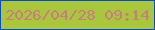文字の大きさ：3、枠の色：054cc7、背景の色：a9c63d、文字の色：c87e81 無料ブログパーツのブログ時計