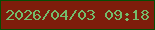 文字の大きさ：2、枠の色：054d04、背景の色：7e1d0b、文字の色：74bb6b 無料ブログパーツのブログ時計