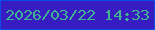 文字の大きさ：2、枠の色：054de6、背景の色：371cc2、文字の色：42b392 無料ブログパーツのブログ時計