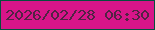 文字の大きさ：4、枠の色：054f3d、背景の色：d81589、文字の色：522344 無料ブログパーツのブログ時計