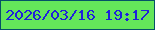 文字の大きさ：4、枠の色：055167、背景の色：64e65a、文字の色：1f21db 無料ブログパーツのブログ時計