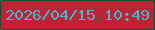 文字の大きさ：5、枠の色：055239、背景の色：bb2435、文字の色：42b9d1 無料ブログパーツのブログ時計