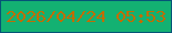 文字の大きさ：5、枠の色：055477、背景の色：13b172、文字の色：c06d02 無料ブログパーツのブログ時計