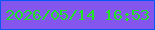 文字の大きさ：2、枠の色：0557f6、背景の色：8556ee、文字の色：22e225 無料ブログパーツのブログ時計