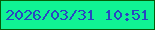 文字の大きさ：2、枠の色：055c08、背景の色：10f294、文字の色：2945c2 無料ブログパーツのブログ時計