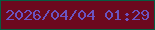 文字の大きさ：3、枠の色：055d41、背景の色：6c091e、文字の色：6a53c1 無料ブログパーツのブログ時計