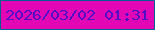 文字の大きさ：5、枠の色：055f8f、背景の色：e206b5、文字の色：510ec6 無料ブログパーツのブログ時計