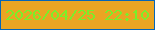 文字の大きさ：5、枠の色：0565b8、背景の色：eaa523、文字の色：7aef2a 無料ブログパーツのブログ時計