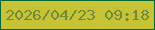 文字の大きさ：4、枠の色：056733、背景の色：c6c435、文字の色：6f8a3b 無料ブログパーツのブログ時計