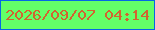文字の大きさ：1、枠の色：0567e6、背景の色：63ff68、文字の色：d26330 無料ブログパーツのブログ時計