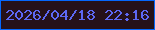 文字の大きさ：5、枠の色：0567fc、背景の色：25111a、文字の色：5d68f3 無料ブログパーツのブログ時計