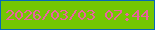 文字の大きさ：2、枠の色：0569b7、背景の色：73c702、文字の色：e962a1 無料ブログパーツのブログ時計