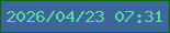 文字の大きさ：1、枠の色：056c04、背景の色：3d679a、文字の色：53dd9a 無料ブログパーツのブログ時計