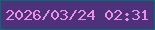 文字の大きさ：2、枠の色：056c72、背景の色：4d317b、文字の色：ed90e5 無料ブログパーツのブログ時計