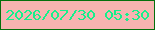 文字の大きさ：4、枠の色：056f0c、背景の色：f7b3b1、文字の色：15f08b 無料ブログパーツのブログ時計