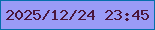 文字の大きさ：3、枠の色：056fab、背景の色：9a9bf6、文字の色：4a163c 無料ブログパーツのブログ時計