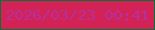 文字の大きさ：1、枠の色：057238、背景の色：d32256、文字の色：b5309d 無料ブログパーツのブログ時計