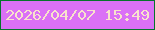 文字の大きさ：5、枠の色：05742d、背景の色：da70f6、文字の色：f8e2cc 無料ブログパーツのブログ時計