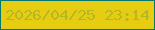 文字の大きさ：3、枠の色：057670、背景の色：e7cd11、文字の色：b4b923 無料ブログパーツのブログ時計