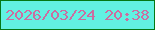 文字の大きさ：2、枠の色：057815、背景の色：62f1e2、文字の色：cc6da0 無料ブログパーツのブログ時計