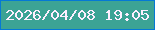 文字の大きさ：5、枠の色：0578d5、背景の色：3ca395、文字の色：feefff 無料ブログパーツのブログ時計