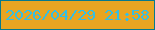 文字の大きさ：5、枠の色：05798e、背景の色：e8a522、文字の色：36bee3 無料ブログパーツのブログ時計