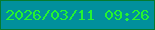 文字の大きさ：4、枠の色：057b2f、背景の色：01909c、文字の色：24f332 無料ブログパーツのブログ時計