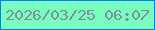 文字の大きさ：1、枠の色：057bf8、背景の色：78fdbe、文字の色：7c909d 無料ブログパーツのブログ時計