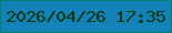 文字の大きさ：2、枠の色：057d6d、背景の色：1282b9、文字の色：06340d 無料ブログパーツのブログ時計