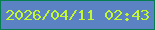 文字の大きさ：3、枠の色：057e4f、背景の色：5b82c3、文字の色：c2f832 無料ブログパーツのブログ時計