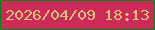文字の大きさ：1、枠の色：057f20、背景の色：cc2b57、文字の色：d5c278 無料ブログパーツのブログ時計
