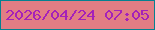 文字の大きさ：3、枠の色：058190、背景の色：e27d84、文字の色：a521b9 無料ブログパーツのブログ時計