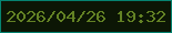 文字の大きさ：4、枠の色：058370、背景の色：0c1605、文字の色：638224 無料ブログパーツのブログ時計