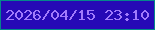 文字の大きさ：4、枠の色：05878b、背景の色：2609b6、文字の色：a17bfc 無料ブログパーツのブログ時計