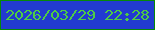 文字の大きさ：2、枠の色：058907、背景の色：223bd0、文字の色：4ecc44 無料ブログパーツのブログ時計